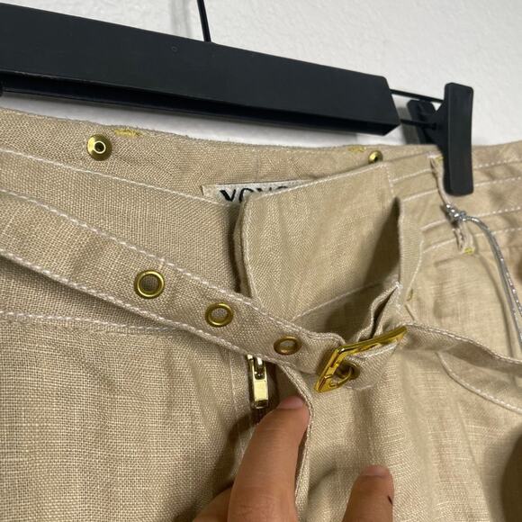XOXO Womens Pants Size 9 Brown Light Tan Casual Wear Capri Length Lightweight - Picture 10 of 16
